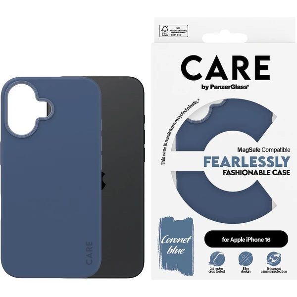 PanzerGlass® CARE kryt Apple iPhone 16 MagSafe Fearlessly modrý - Pouzdra - Obrázek Y008000P01
