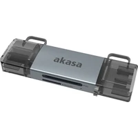 AKASA 2-In-1 USB 3.2 OTG Dual čtečka karet - Čtečky čipových karet