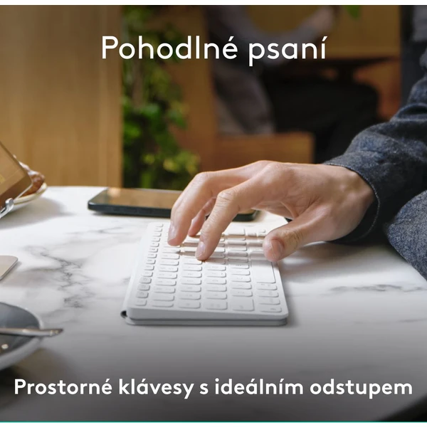 Logitech Keys to go 2 Apple bezdrátová US klávesnice šedá - Klávesnice - Obrázek Y145000J01