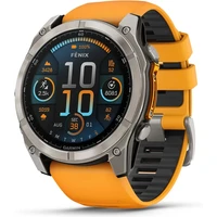 Garmin Fenix 8 AMOLED Sapphire 51 mm titanové s oranžovým řemínkem - Chytré hodinky