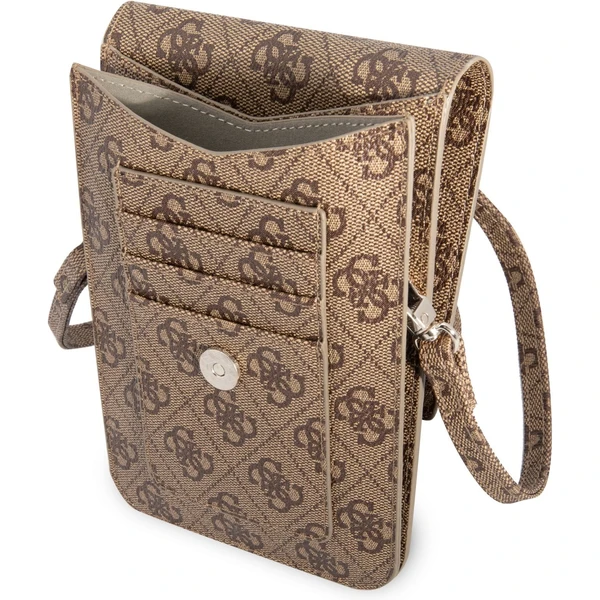Guess PU 4G Triangle Logo Phone Bag hnědé - Pouzdra - Obrázek Y1RC100501