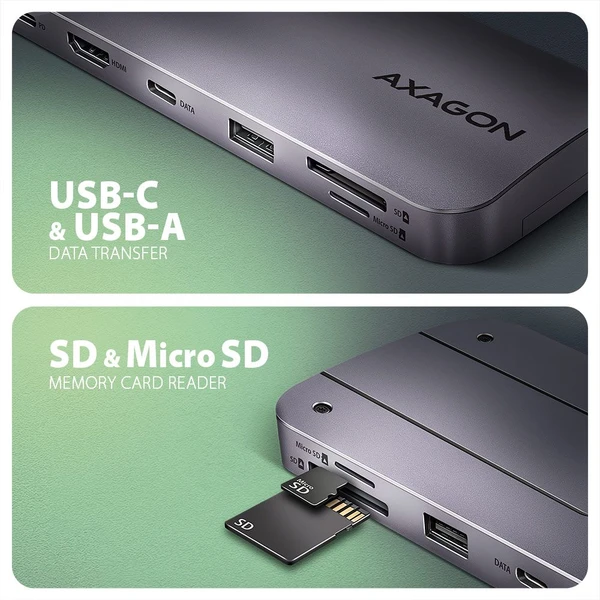 AXAGON HMC-6GM2 6v1 USB-C hub - Dokovací stanice - Obrázek Y1W3000L01