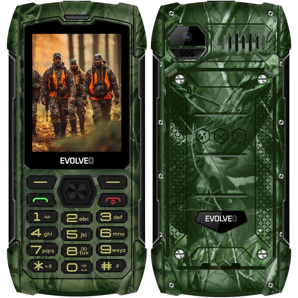 EVOLVEO StrongPhone H1 vodotěsný odolný Dual SIM telefon lovecká kamufláž, CZ