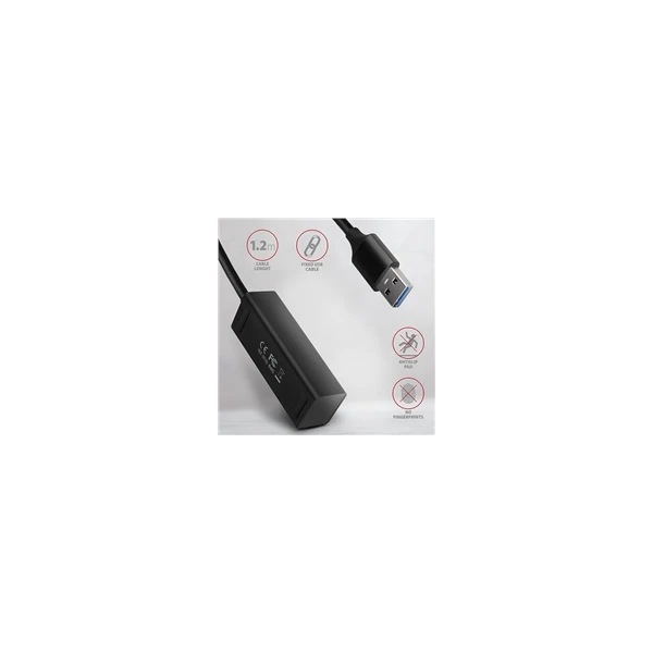 AXAGON USB MINI hub 4x USB 3.2 Gen 1 kovový USB-A 1.2m černý - USB huby - Obrázek Y260700301