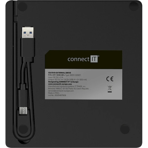 CONNECT IT 3v1 SlimDrive Externí CD/DVD mechanika  - Optické mechaniky - Obrázek Y2AS000K01