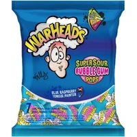 Lízátka se žvýkačkou Warheads - Modrá malina 105 g (7x15 g) - Cukrovinky