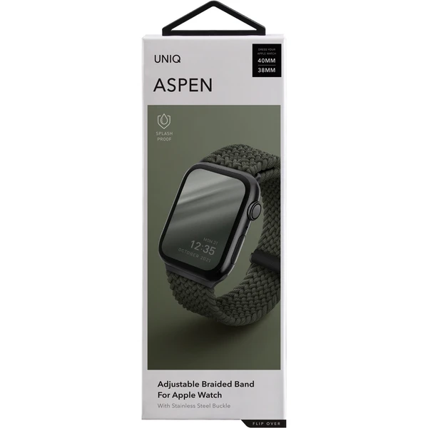 UNIQ Aspen Braided řemínek Apple Watch 42/41/40/38mm zelený - Řemínky - Obrázek Y2LP600301