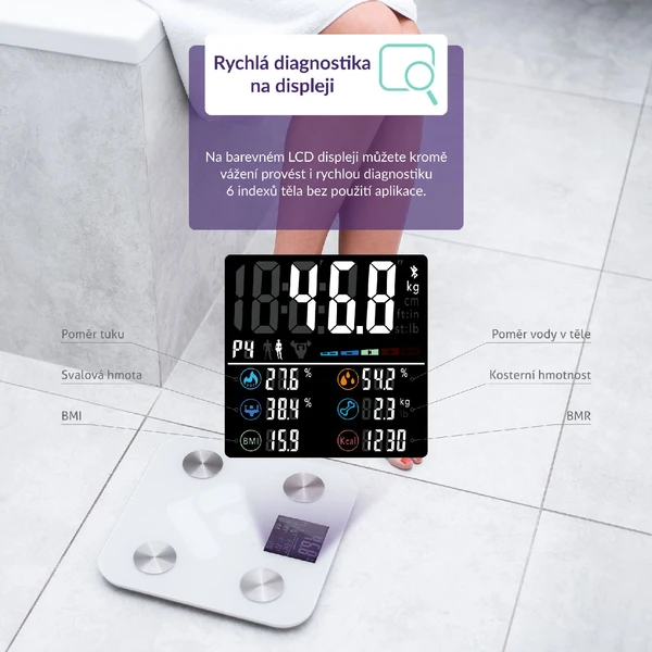 TrueLife FitScale W6 BT chytrá váha bílá - Chytré váhy - Obrázek Y301000J01