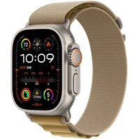 Apple Watch 49/46/45/44mm žlutohnědý alpský tah s přírodním titanem M - Řemínky