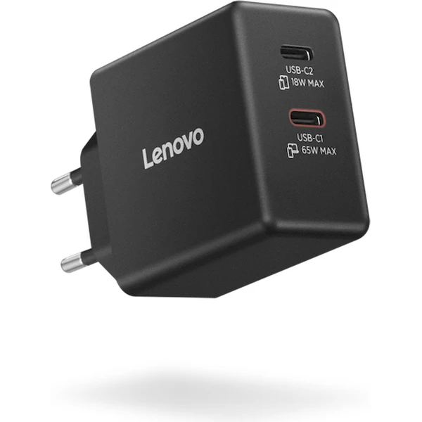 Lenovo Dual USB-C 65W GaN nabíjecí adaptér černý - Nabíječky - Obrázek Y7BM000K01
