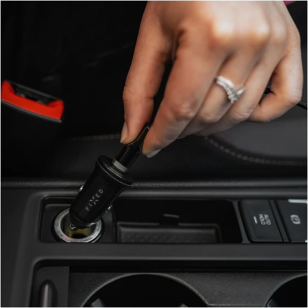 FIXED autonabíječka s USB-C výstupem a podporou PD, 20W černá - Nabíječky - Obrázek Y7O2000P01