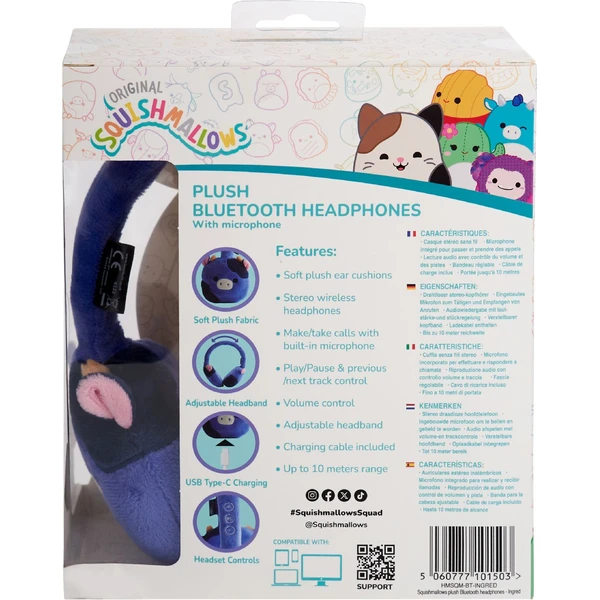 Lazerbuilt bezdrátová sluchátka Squishmallows - Ingred (plyšová) - Sluchátka - Obrázek Y9BG000K01