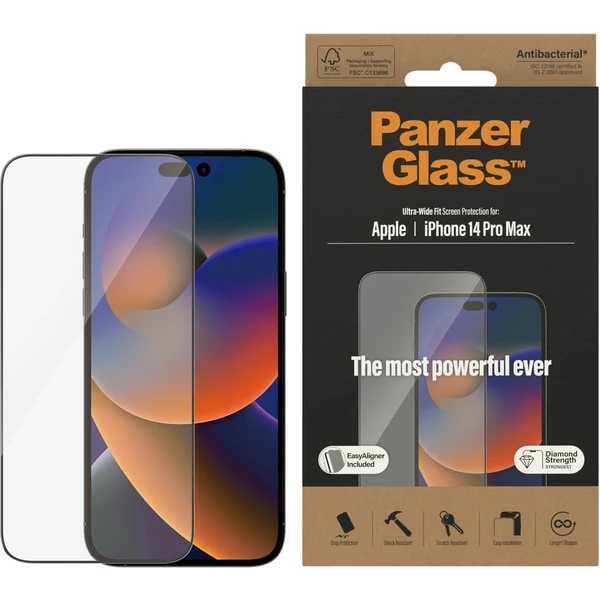 PanzerGlass™ Ultra-Wide Fit iPhone 14 Pro Max s instalačním rámečkem - Ochranné folie a skla - Obrázek Y9KG100501