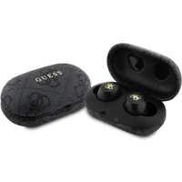 Guess True Wireless 4G PU Metal Logo BT5.3 Stereo Earphones černé - Sluchátka