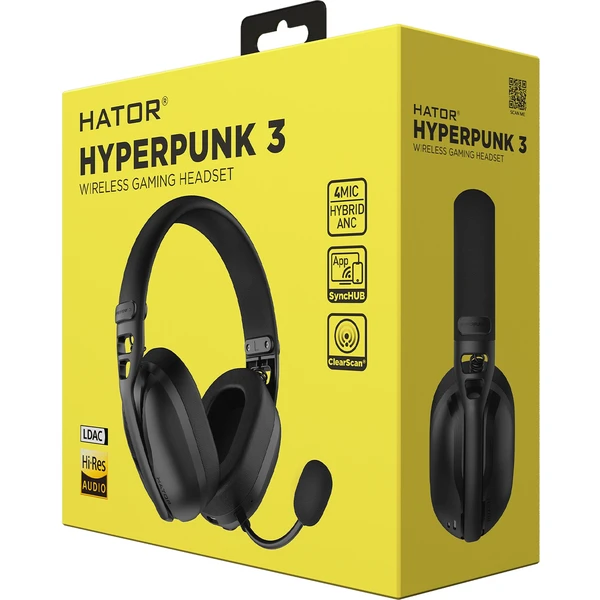 HATOR HYPERPUNK 3 bezdrátový headset černý - Sluchátka - Obrázek YAAE000J01