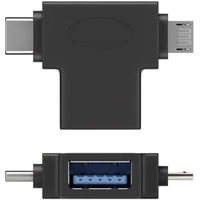 PremiumCord USB-A -> USB-C/MicroUSB-B redukce černá - Kabely a redukce