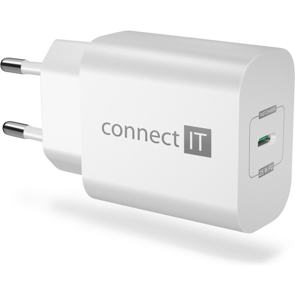 CONNECT IT Voyager2 nabíjecí adaptér 1×USB-C bílá  25W PD CWC-2070-WH Bílá