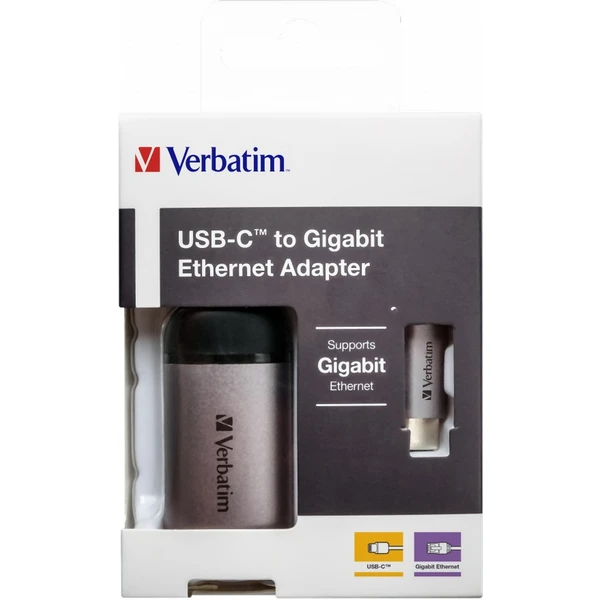 Verbatim USB-C/Gigabit Ethernet adaptér - Síťové adaptéry - Obrázek YAOR000301