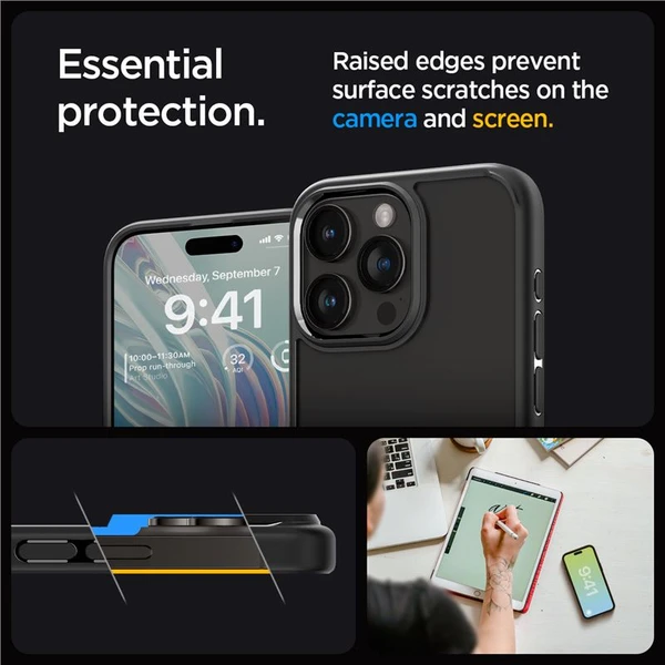 Spigen Ultra Hybrid kryt iPhone 15 Pro matně černý - Pouzdra - Obrázek YAT8000601