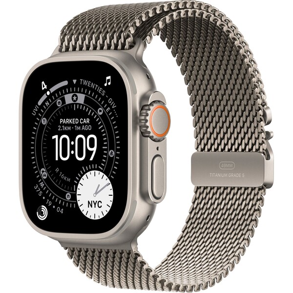 Apple Watch Ultra 3 (2025) 49mm Přírodní titan s přírodně titanovým milánským tahem M