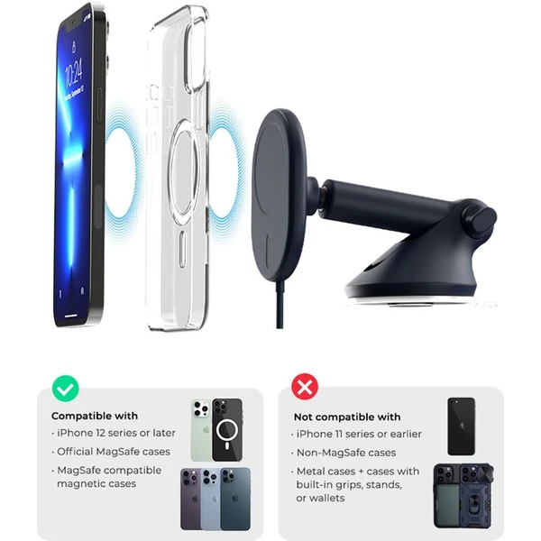 iOttie Velox MagSafe Magnetic Wireless Dash & Windshield Mount držák do auta - Držáky - Obrázek YCY1000701