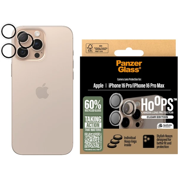 PanzerGlass® HoOps™ Apple iPhone 17 Pro/16 Pro/15 Pro/17 Pro Max/16 Pro Max/15 Pro Max čirý - Ochranné folie a skla - Obrázek YD08000P01