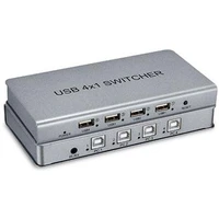 PremiumCord USB Přepínač periferií 4:4 s dálkovým ovládáním nebo přepínáním klávesou zkratkou - USB huby