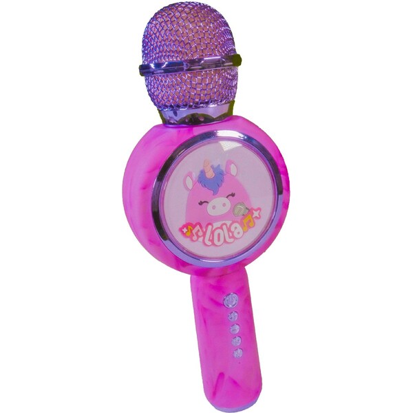 Lazerbuilt Bluetooth karaoke mikrofon Squishmallows - Lola Růžová