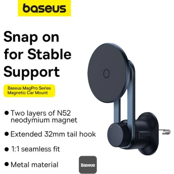 Baseus MagPro držák do auta s magnetem do ventilační mřížky černý - Držáky - Obrázek YD9R000K01