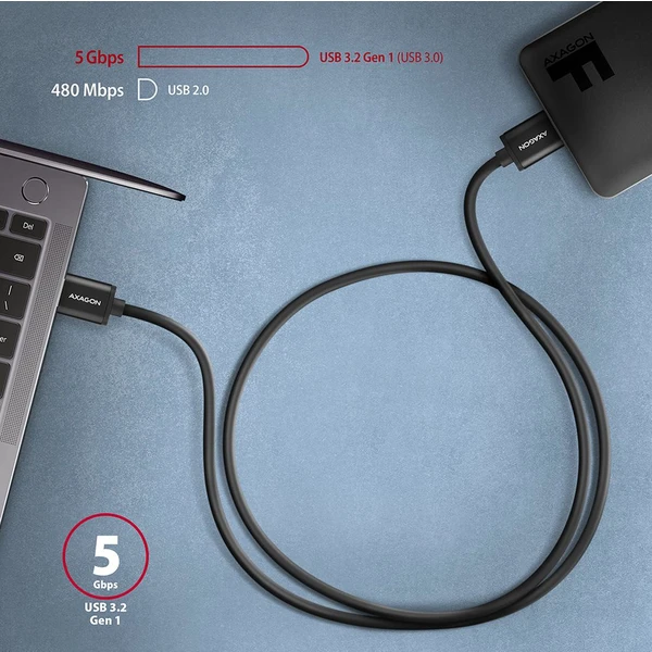 AXAGON kabel Micro USB B - USB-A 1m černý - Kabely - Obrázek YDD0700301