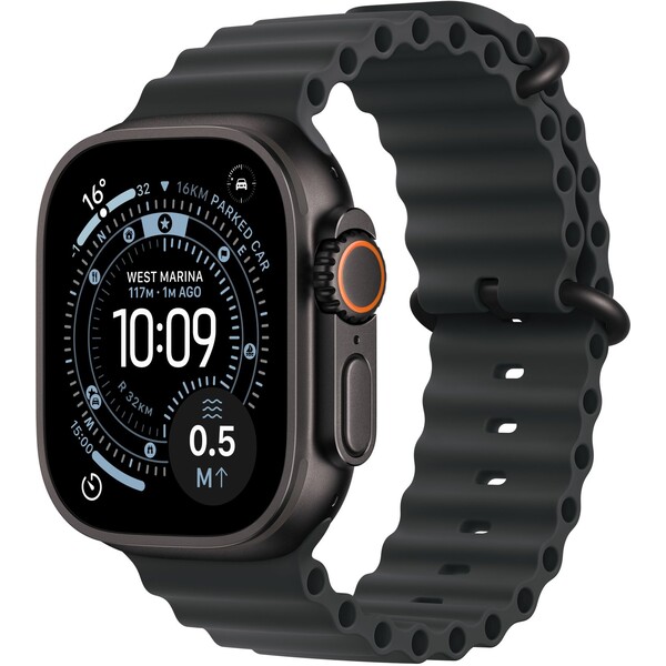 Apple Watch Ultra 3 (2025) 49mm Černý titan s černým oceánským řemínekm