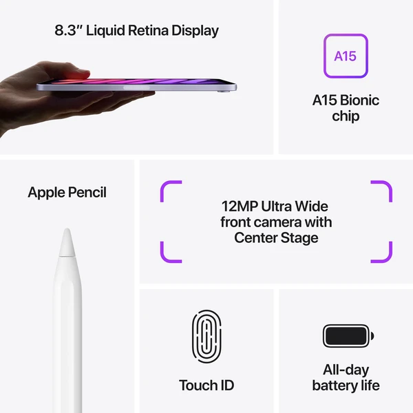Apple iPad mini 256GB Wi-Fi hvězdně bílý (2021) (Kategorie C) - Tablety - Obrázek YDQKF00101