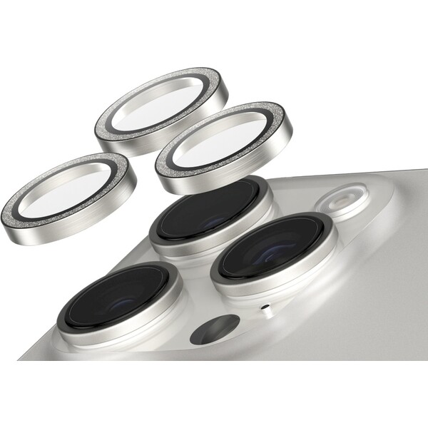 PanzerGlass® SAFE Camera Apple iPhone 16 Pro/15 Pro/16 Pro Max/15 Pro Max třpytivě stříbrné HoOps™