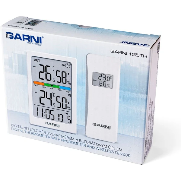 GARNI 155TH bezdrátový digitální teploměr s vlhkoměrem bílý - Meteostanice - Obrázek YEJG000K01