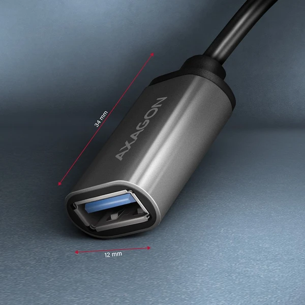AXAGON USB-C/USB-A redukce 0,2m šedá - Kabely a redukce - Obrázek YEX3000L01