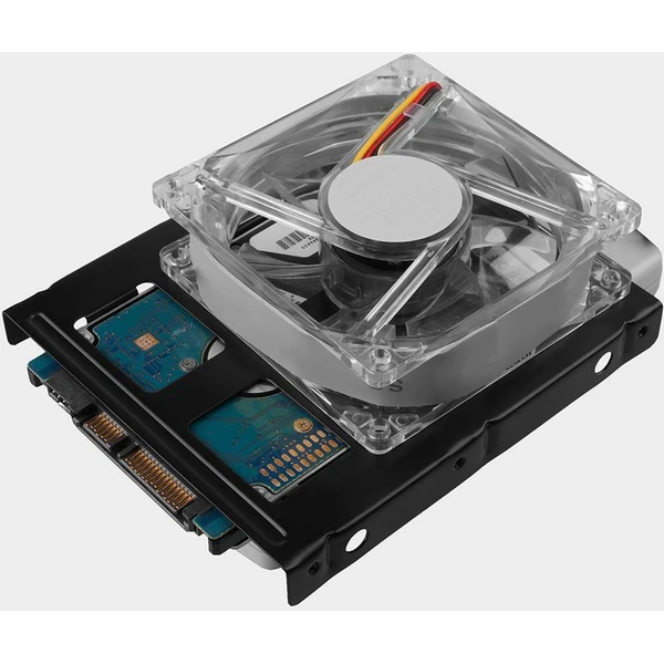 AXAGON RHD225 kovový rámeček pro 2x 2.5' HDD/SSD do 3.5' pozice montáž ventilátoru - Rámečky na disky - Obrázek YF7HF00101