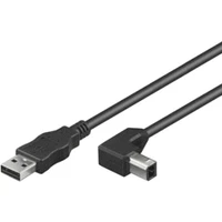 PremiumCord USB-A/USB-B kabel se zahnutým konektorem 1m černý - Kabely a redukce
