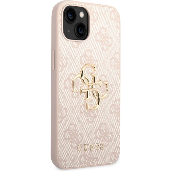 Guess PU 4G Metal Logo kryt iPhone 14 růžový - Pouzdra - Obrázek YFUF100501