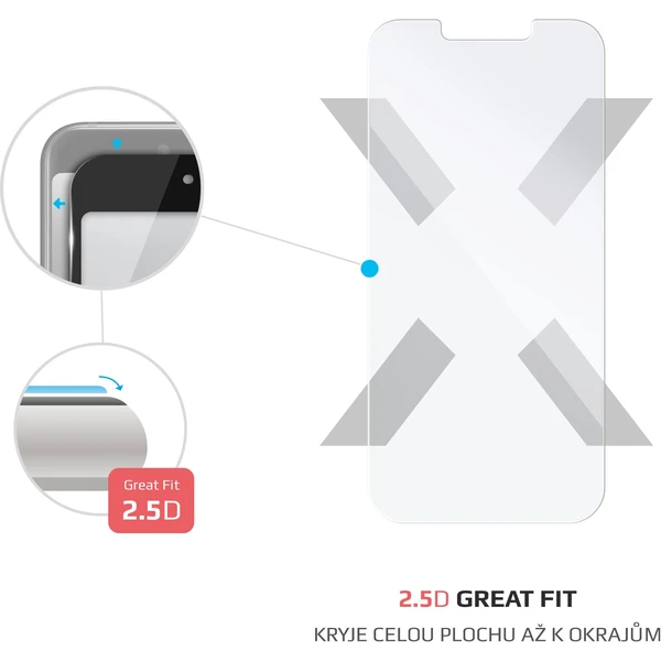 FIXED 2,5D tvrzené sklo Apple iPhone 13 Mini čiré - Ochranné folie a skla - Obrázek YHULF00101