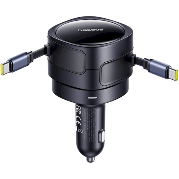 Baseus Enjoyment Max nabíječka do auta s kabely USB-C+USB-C 60W černá - Nabíječky - Obrázek YI4K000K01