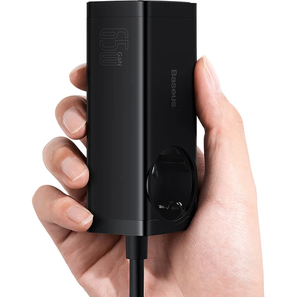 Baseus GaN3 Pro rychlonabíječka 2x USB-C, 2x USB + AC 65W černá - Nabíječky - Obrázek YIGE000L01
