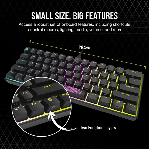 Corsair K65 RGB Mini Cherry MX Speed US - Klávesnice - Obrázek YJKE100501