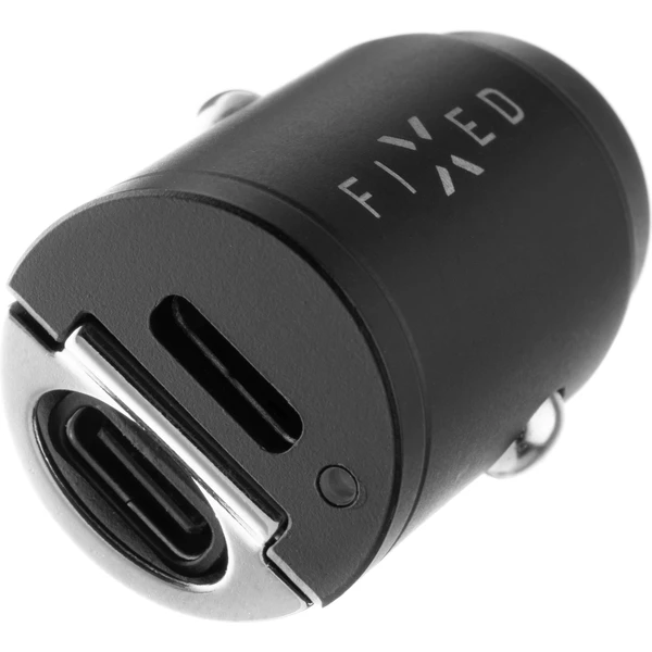FIXED Mini autonabíječka s 2x USB-C, PD, 30W, černá - Nabíječky - Obrázek YKVW600301