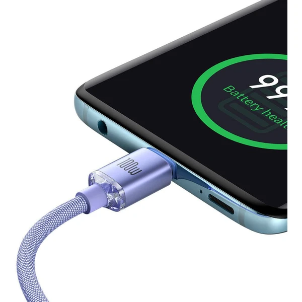 Baseus Crystal Shine USB-C/USB-C napájecí kabel 100W 1,2m fialový - Kabely a redukce - Obrázek YLRL100501