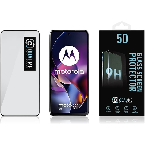 OBAL:ME 5D Tvrzené Sklo pro Motorola G54 5G Power Edition černé - Ochranné folie a skla - Obrázek YLX3000P01