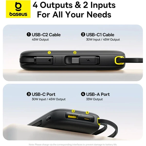Baseus EnerFill FC31 Qpow 3 20000mAh powerbanka, 45W, s kabelem USB-C a Lightning černá - Powerbanky - Obrázek YMBQ000K01