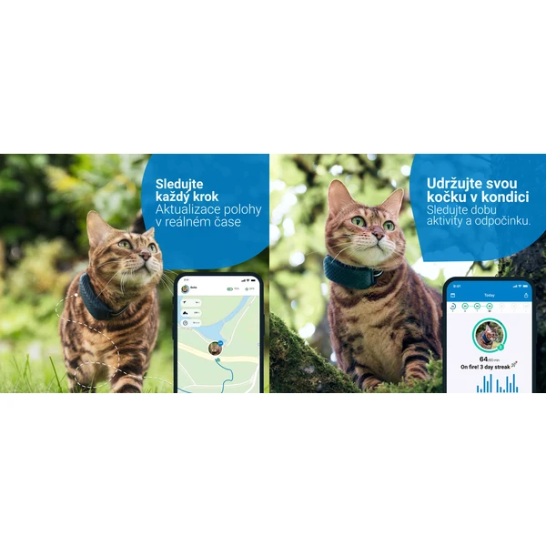 Tractive GPS CAT 4 LTE Tracker a monitor aktivity pro kočky půlnoční modrá - Lokátory - Obrázek YMZ7100501