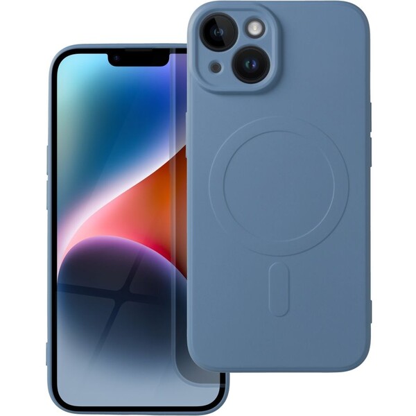 Smarty Mag silikonový kryt s MagSafe iPhone 14 modrý