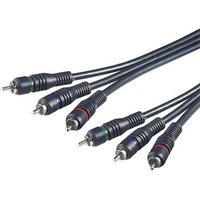 PremiumCord HQ 3x Cinch/3x Cinch kabel 10m černý - Kabely a redukce