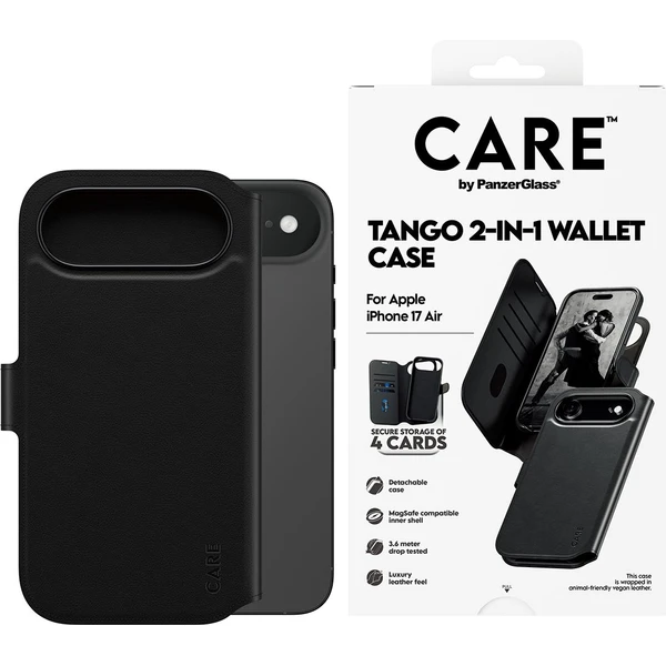 PanzerGlass® CARE Tango 2v1 Wallet pouzdro s MagSafe Apple iPhone Air černé - Pouzdra - Obrázek YQDH000K01